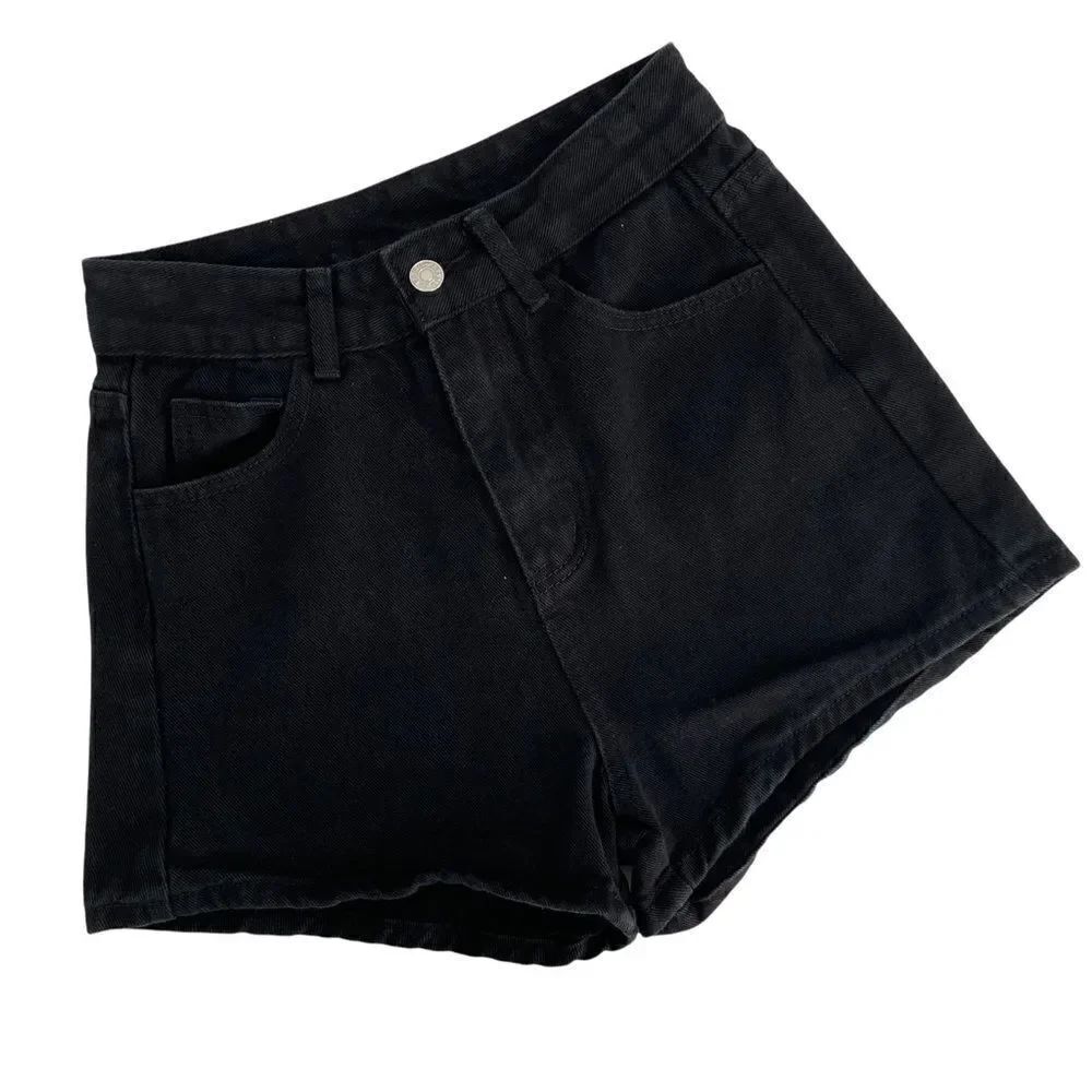 Shein Black High Waisted Jean Shorts in Size XS